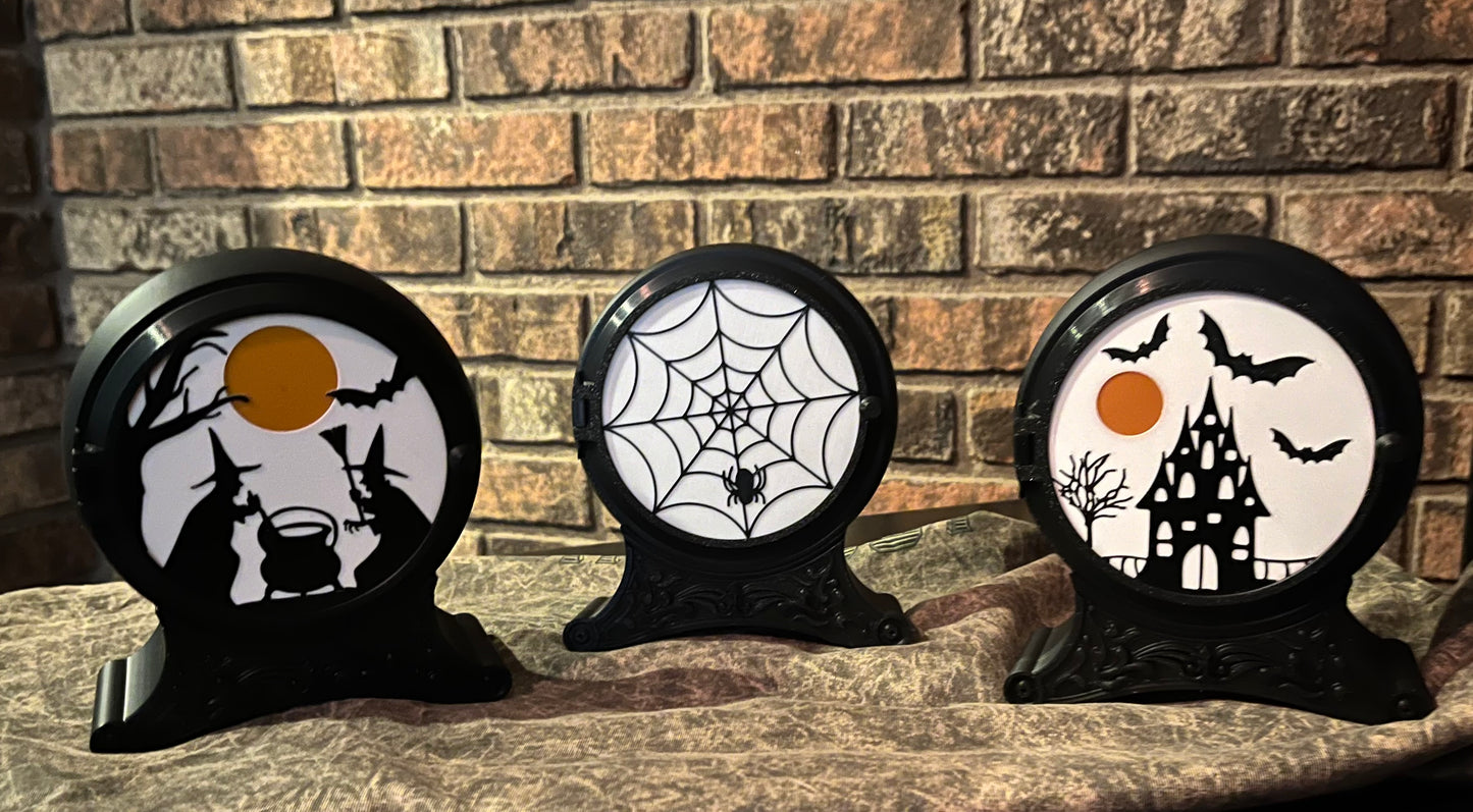 3D Printed Halloween Tea Light Display – Interchangeable Panels