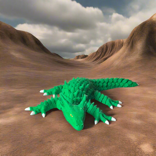 Articulating 3d Printed Earth Dragon