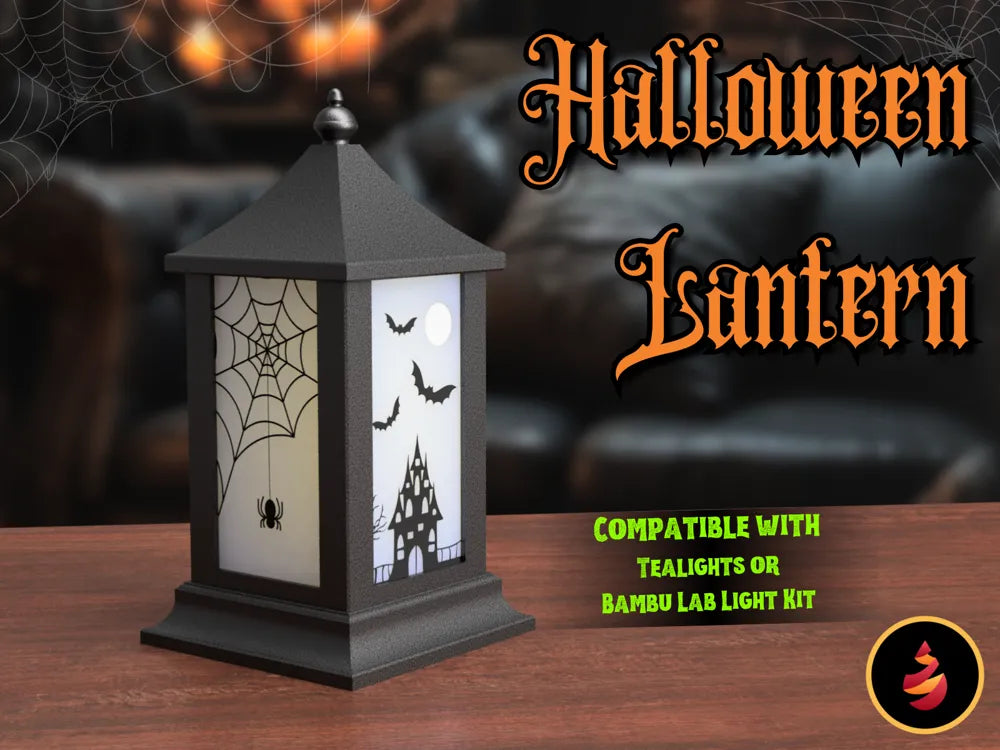 3D Printed Interchangeable Panel Lantern – Halloween Edition