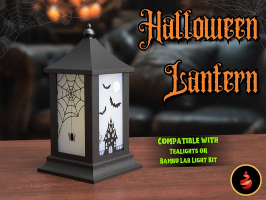 3D Printed Interchangeable Panel Lantern – Halloween Edition