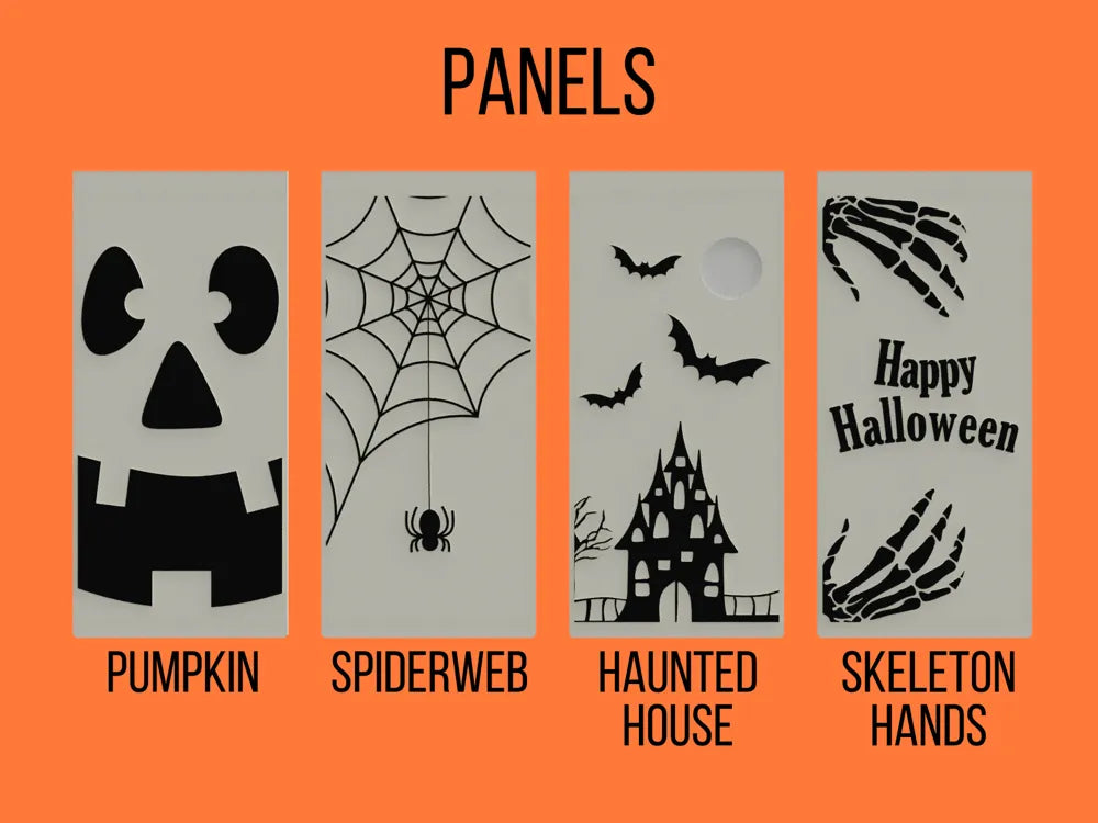 3D Printed Interchangeable Panel Lantern – Halloween Edition