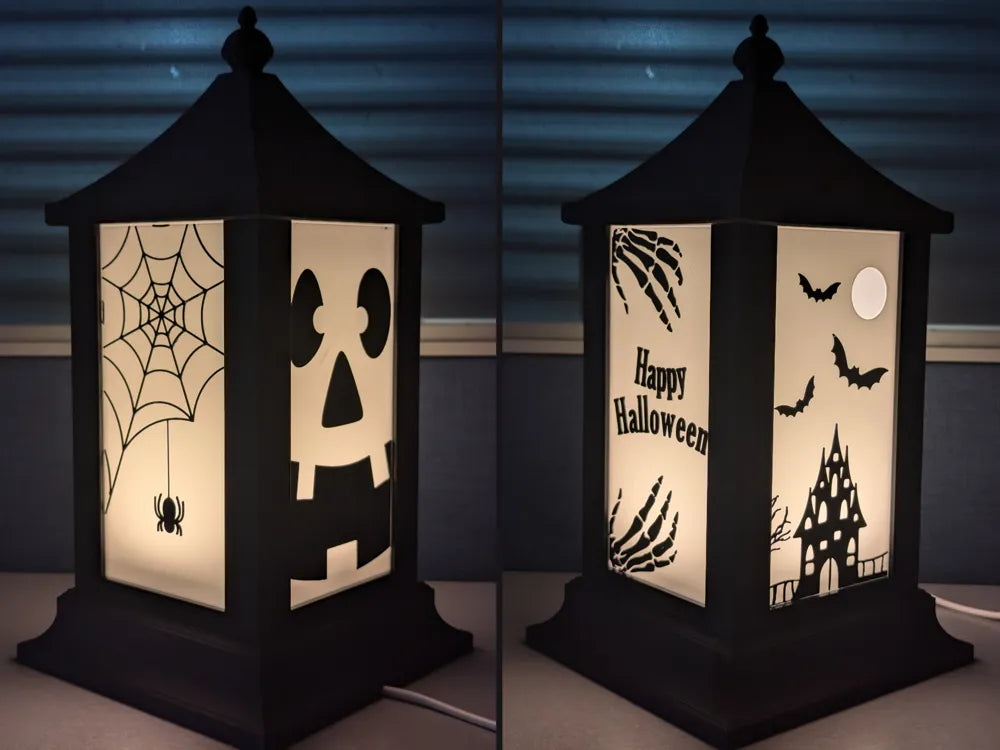 3D Printed Interchangeable Panel Lantern – Halloween Edition