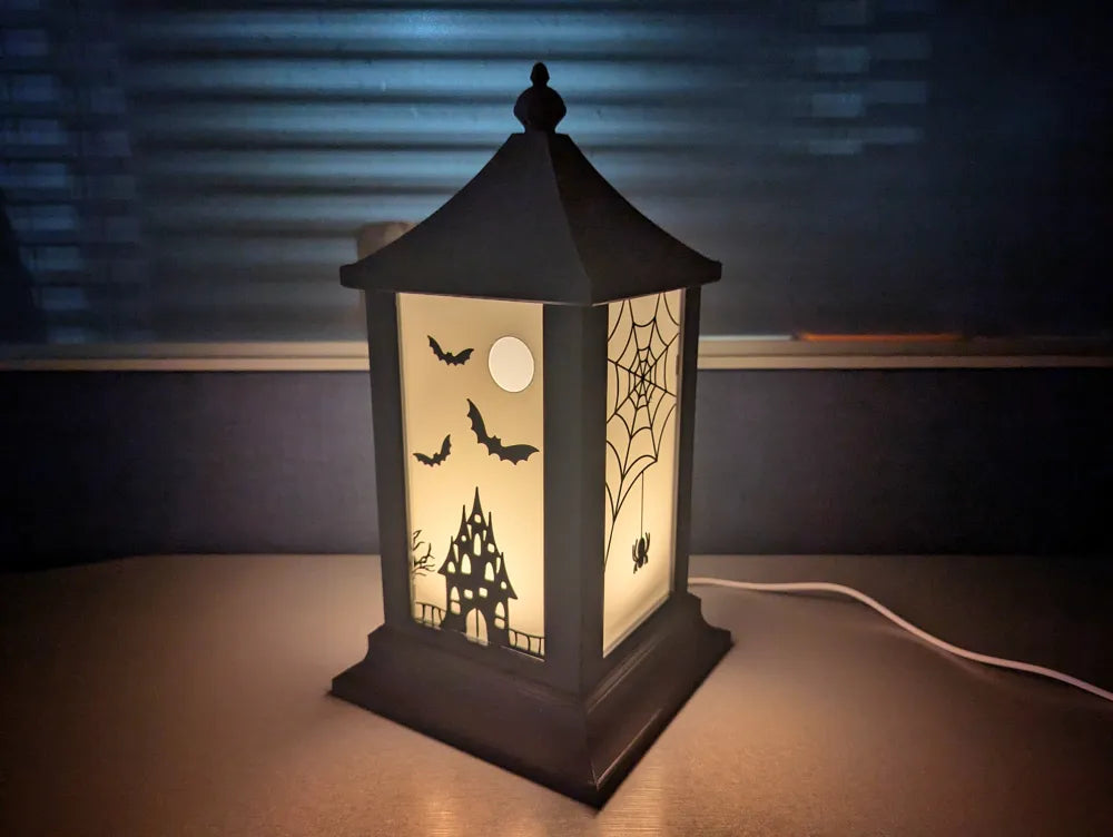3D Printed Interchangeable Panel Lantern – Halloween Edition