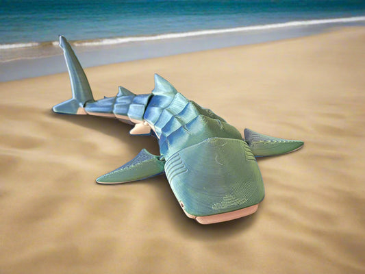 🐋 3D Printed Articulating Whale Shark – 8.5 Inches 🦈