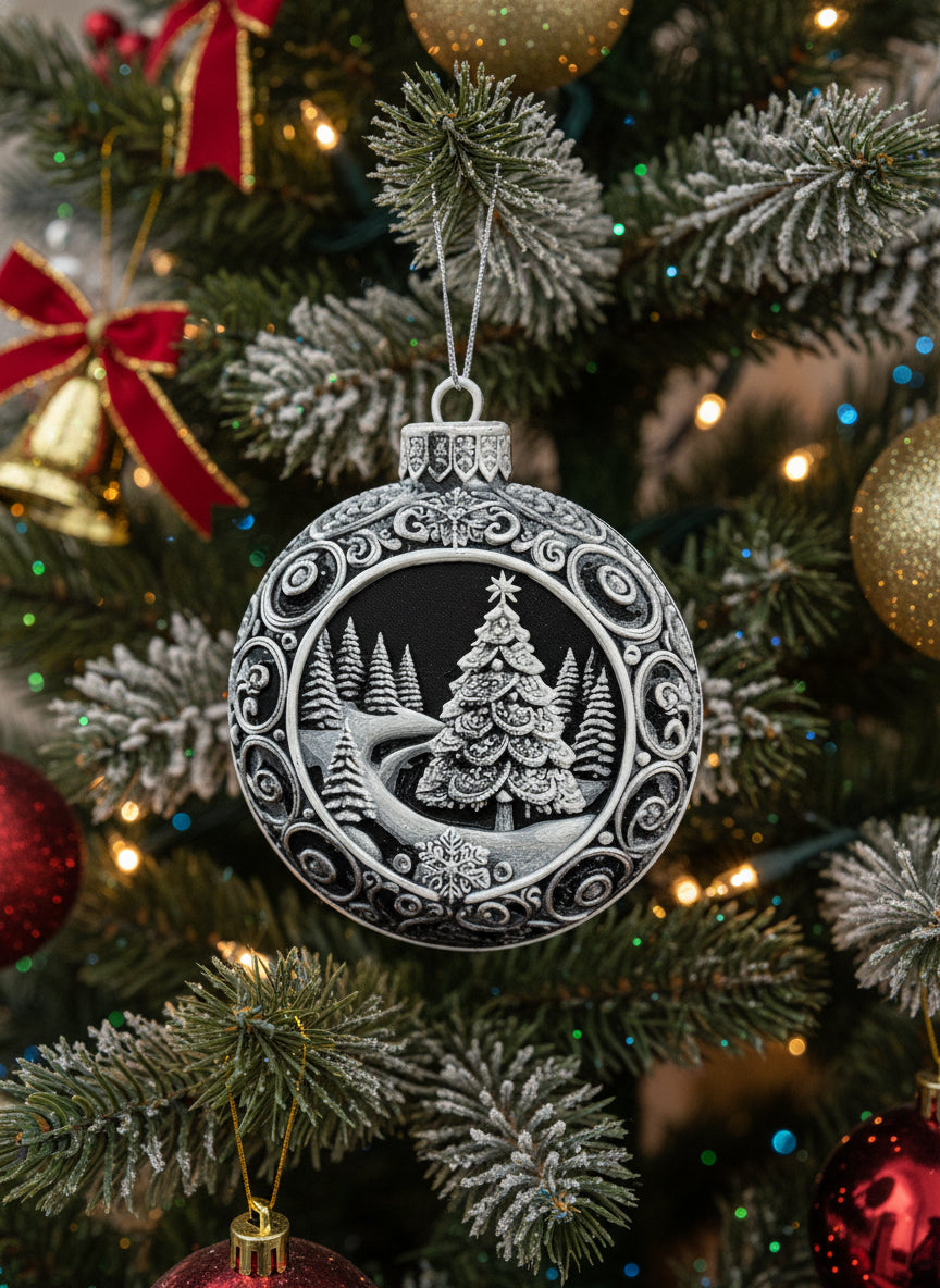 3D-Printed Christmas Tree Ornaments – Set of 4