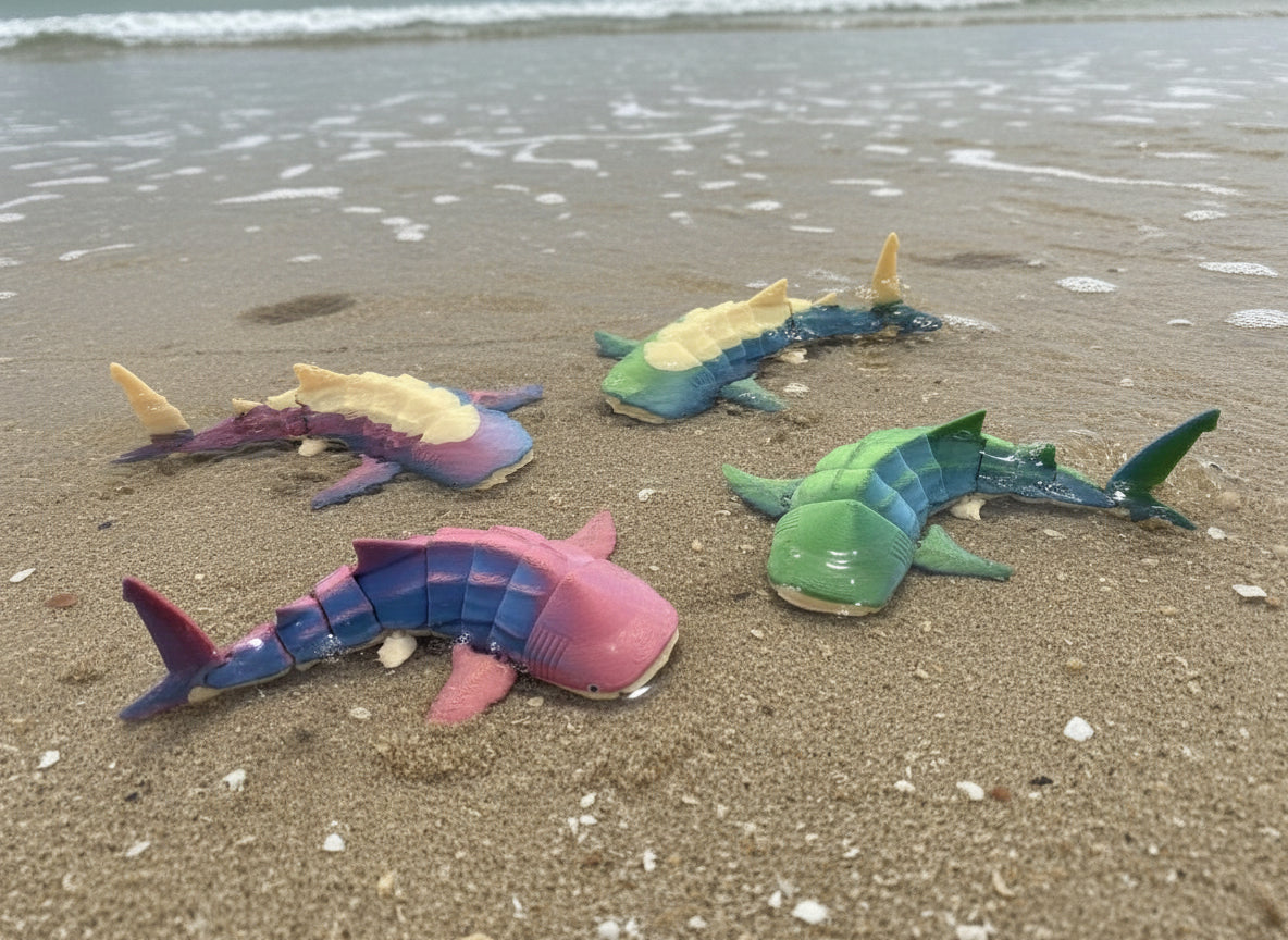 🐋 3D Printed Articulating Whale Shark – 8.5 Inches 🦈