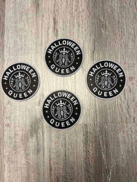 👑🎃Halloween Queen Coasters–Set of 4🎃👑