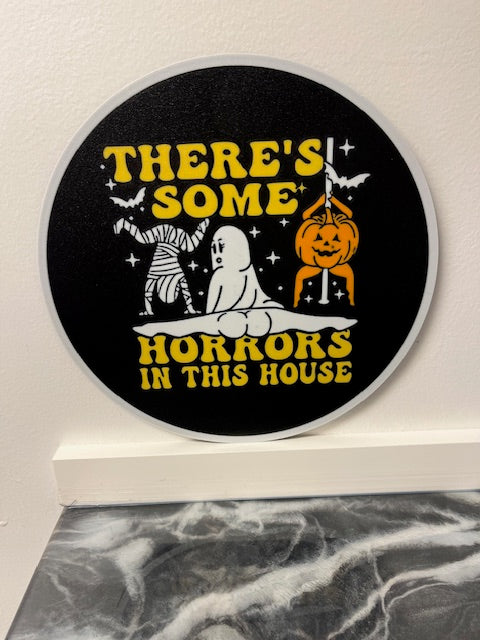 “There’s Some Horrors in This House” Halloween Decoration 🍑🎃👻